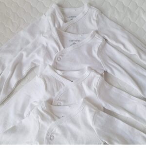Carter's  Baby 4-Pack Long-Sleeve Side-Snap Mitten-Cuff Shirt Newborn